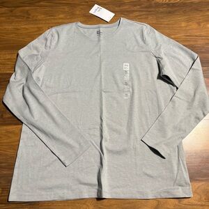 NWT Kim Rogers Perfectly Soft  Lt Grey L/S Crew shirt size XL essentials